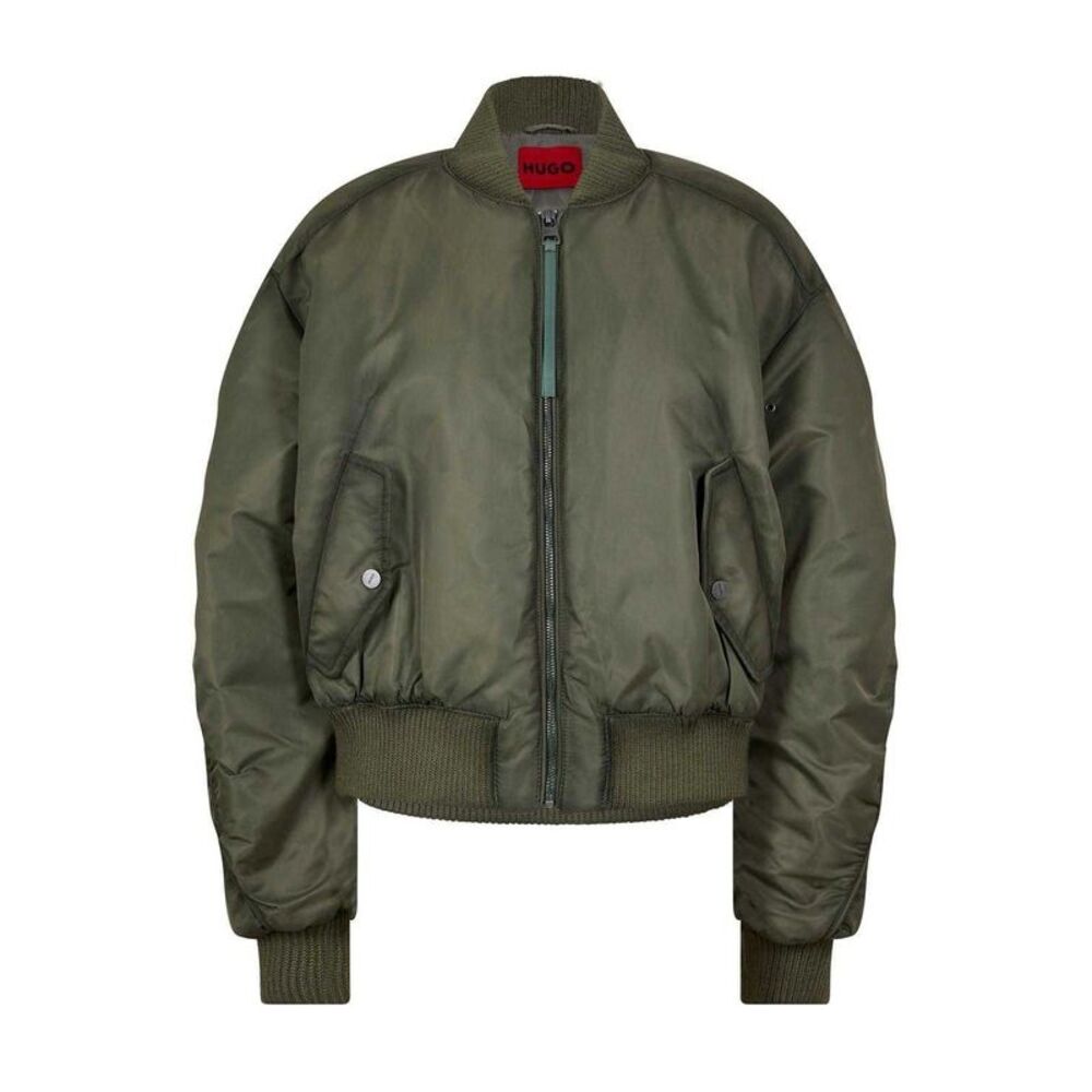 Hugo Womens/Ladies Ferida Satin Padded Bomber Jacket / Mid Green